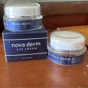 Two 2 NIB Sealed Nova Derm Eye Cream Anti-Wrinkle Antioxidant Anti-Aging 0.5 oz